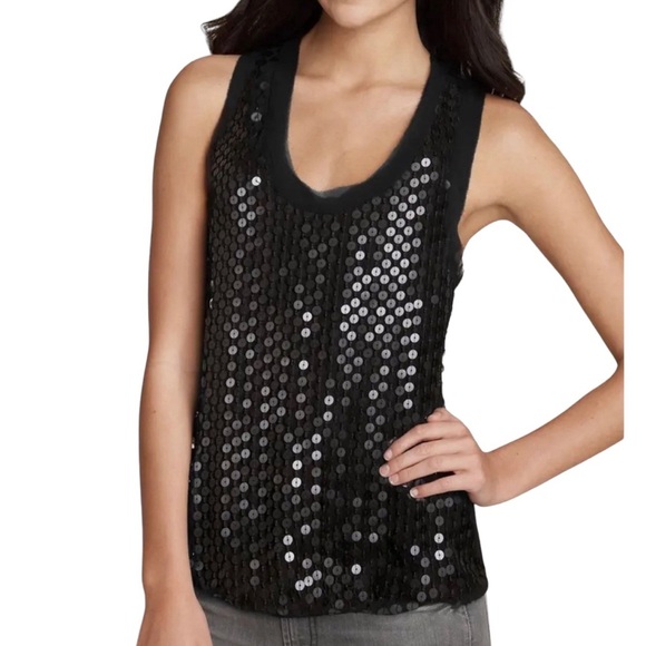 YA-DA Silk Sequins Beaded Racer Back Raw Edges - Picture 1 of 3